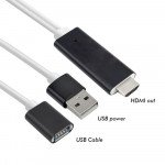 Wholesale USB to HDTV Cable HD Video Adapter to HDMI TV Projector Plug. MHL Screening Mirroring for Smartphones (Black)